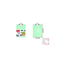 GENERICO - Tablero Con Pinza Verde Trasparente 24x38 Cm