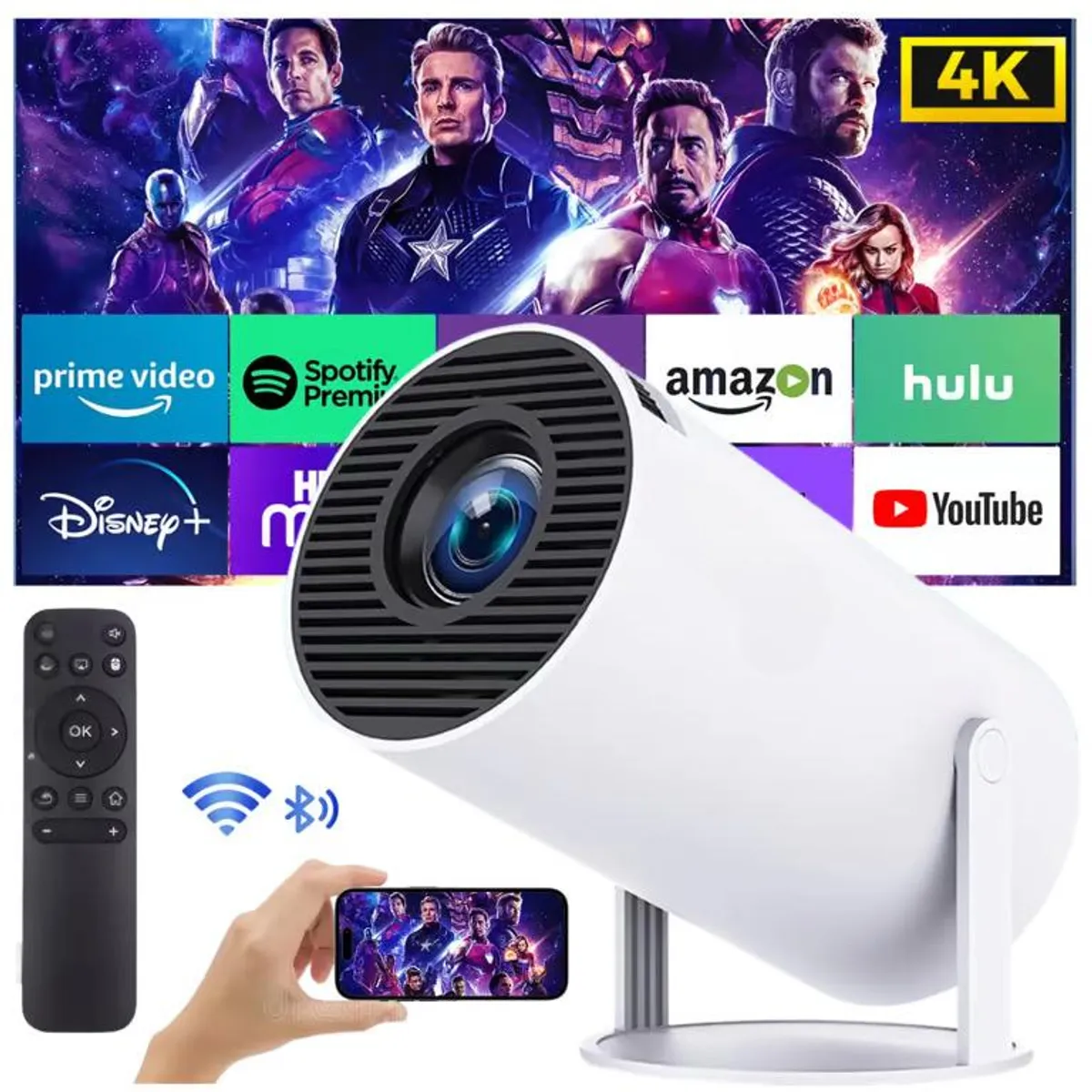 ACTUAL - Proyector Smart HomeCinema 4k Ultra Hd Wifi Android AriPlay Bluetooth