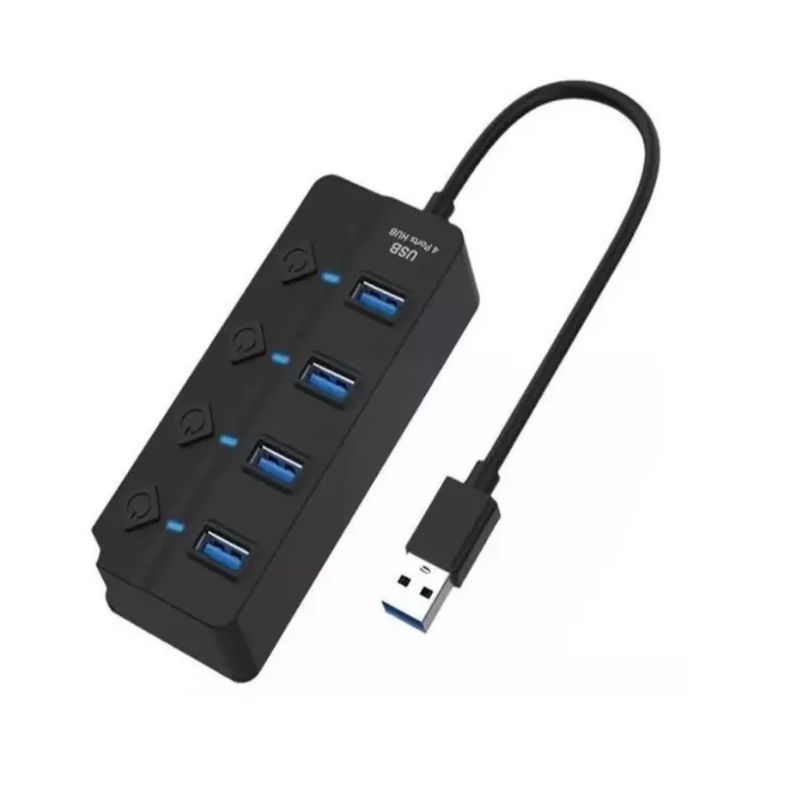 GENERICO - Hub Splitter Usb 3.0 A 4x Usb 3.0 Windows Mac Indicador Led