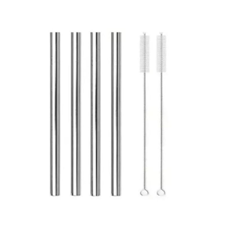 GENERICO - Set 6 Bombillas Ancha + 1 Cepillos Smothie Té Bubble Batido