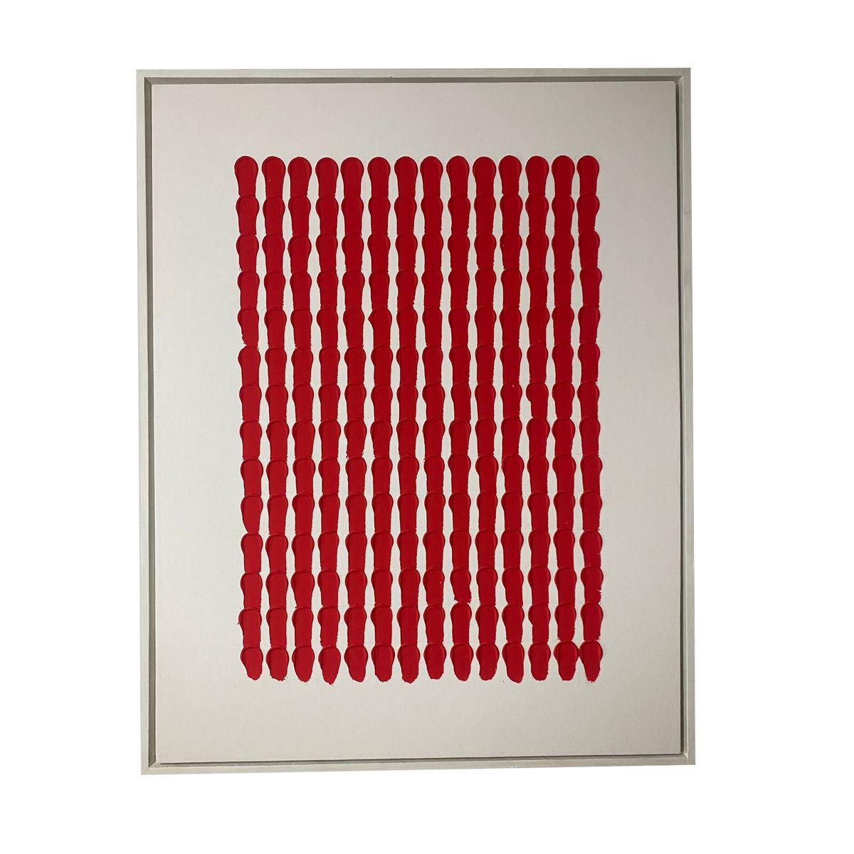 GENERICO - Cuadro Decorativo Abstracto Rojo Intenso Relieve Patron Texturizado 90x70 cm