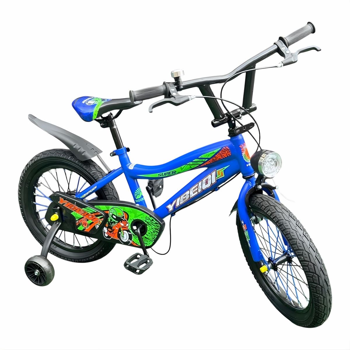 GENERICO - Bicicleta Infantil Aprendizaje Azul Ruedas Apoyo Aro 16