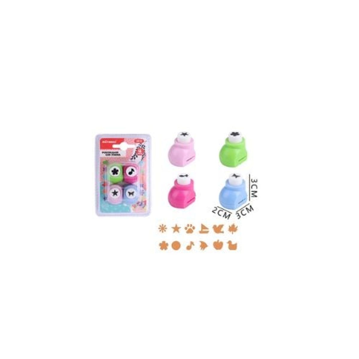 GENERICO - Perforadora Redonda Con Forma 4 Pcs 2x3x3 Cm
