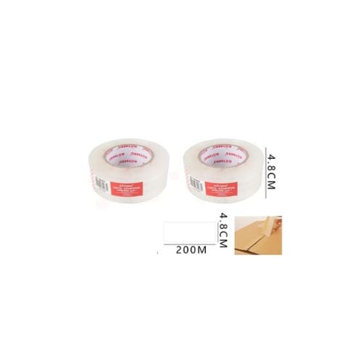 GENERICO - Cinta Transparente 4 8 Cm x200 M