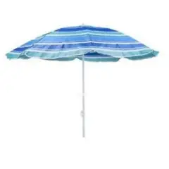 OEM - SOMBRILLA 2 MTS DIAMETRO PLAYA CAMPING DISEÑO RAYAS COLORES AZULES