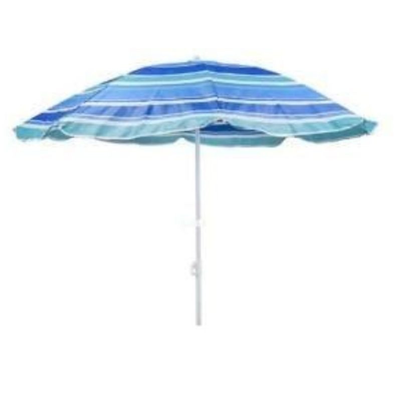 OEM - SOMBRILLA 2 MTS DIAMETRO PLAYA CAMPING DISEÑO RAYAS COLORES AZULES