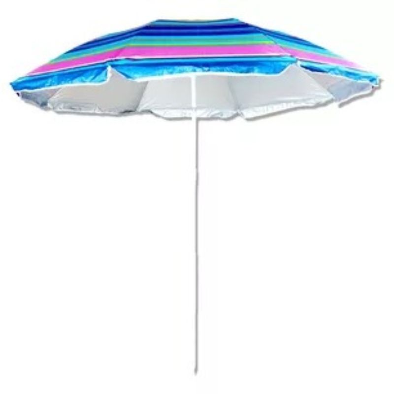 OEM - SOMBRILLA  240 MTS DIAMETRO PLAYA CAMPING DISEÑO RAYAS COLORES AZULES