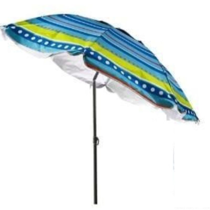 OEM - SOMBRILLA RECLINABLE 180 MTS DIAMETRO PLAYA CAMPING DISEÑO RAYAS COLORES VARIOS