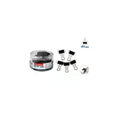 GENERICO - Apretador Doble Clip Negro 41 Mm 24 Pcs