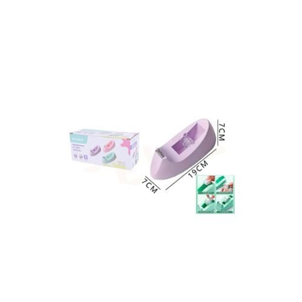 GENERICO - Dispensador De Cinta Adhesiva Purpura 19x7x7 Cm