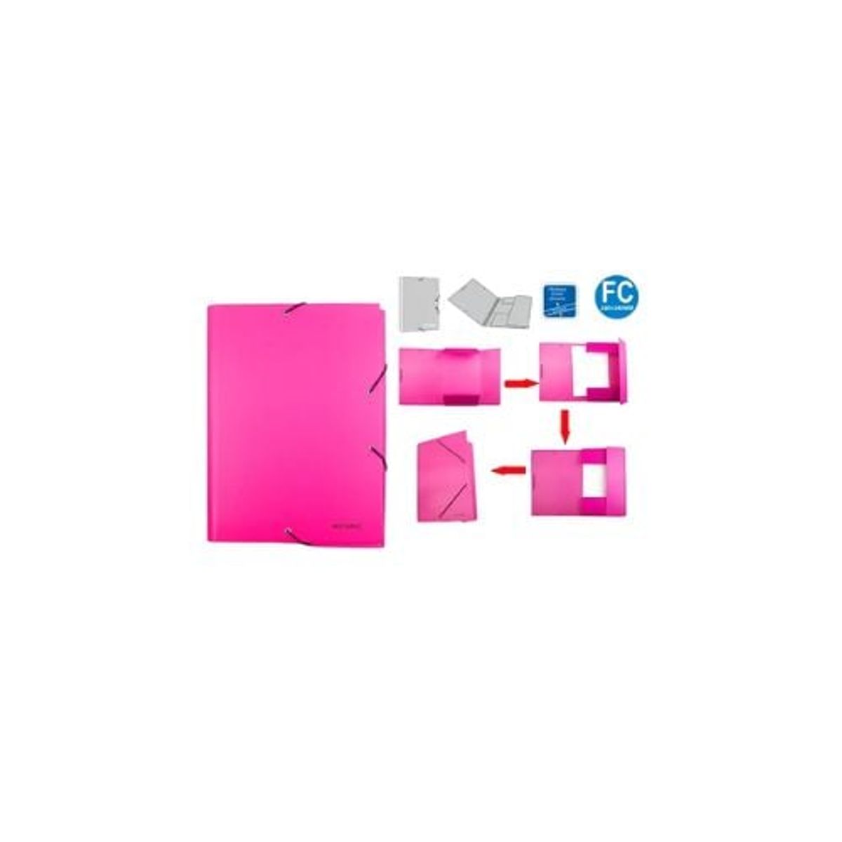 GENERICO - Carpeta 260x340 Mm Fucsia Con Elásticos