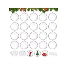 GENERICO - Pack 24 Esferas Acrílico Para Rellenar Decorar Navidad 6cm