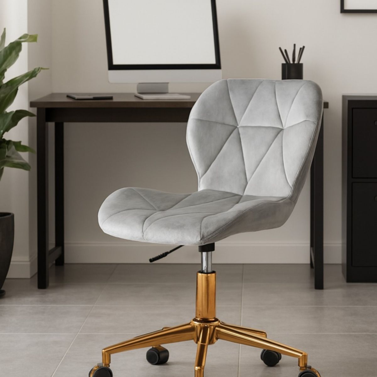 CORI CORI - Silla Mariposa de Escritorio Velvet Gris