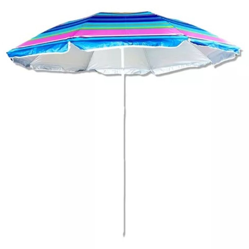 OEM - SOMBRILLA RECLINABLE 220 MTS DIAMETRO PLAYA DISEÑO RAYAS COLORES VARIADOS