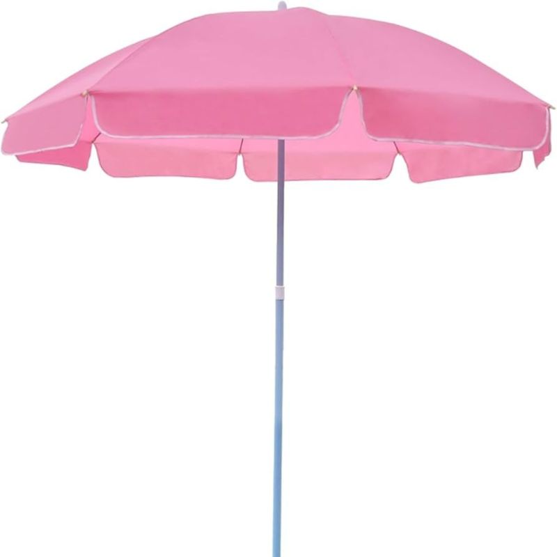 OEM - SOMBRILLA RECLINABLE 2 MTS DIAMETRO PLAYA CAMPING DISEÑO UNICOLOR