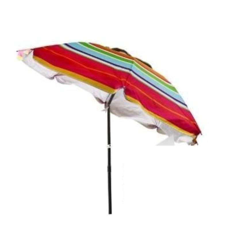 OEM - SOMBRILLA RECLINABLE 220 MTS DIAMETRO PLAYA CAMPING DISEÑO RAYAS COLORES VARIOS