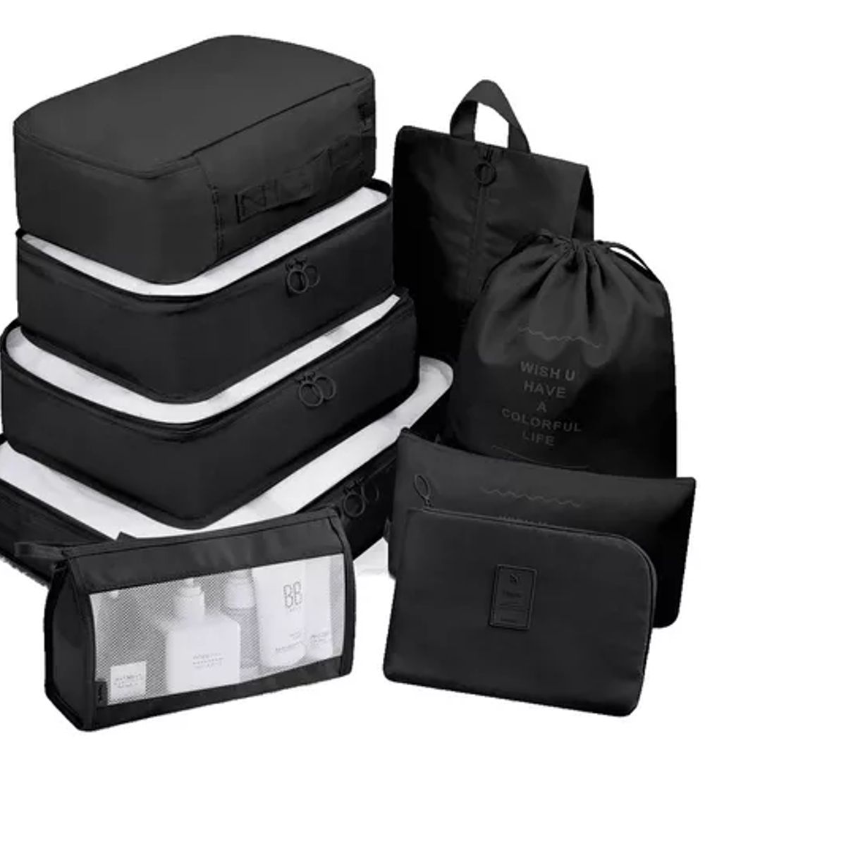 GENERICO - Bolsas Organizadoras De Maleta Viajes Impermeables, 9 Piezas