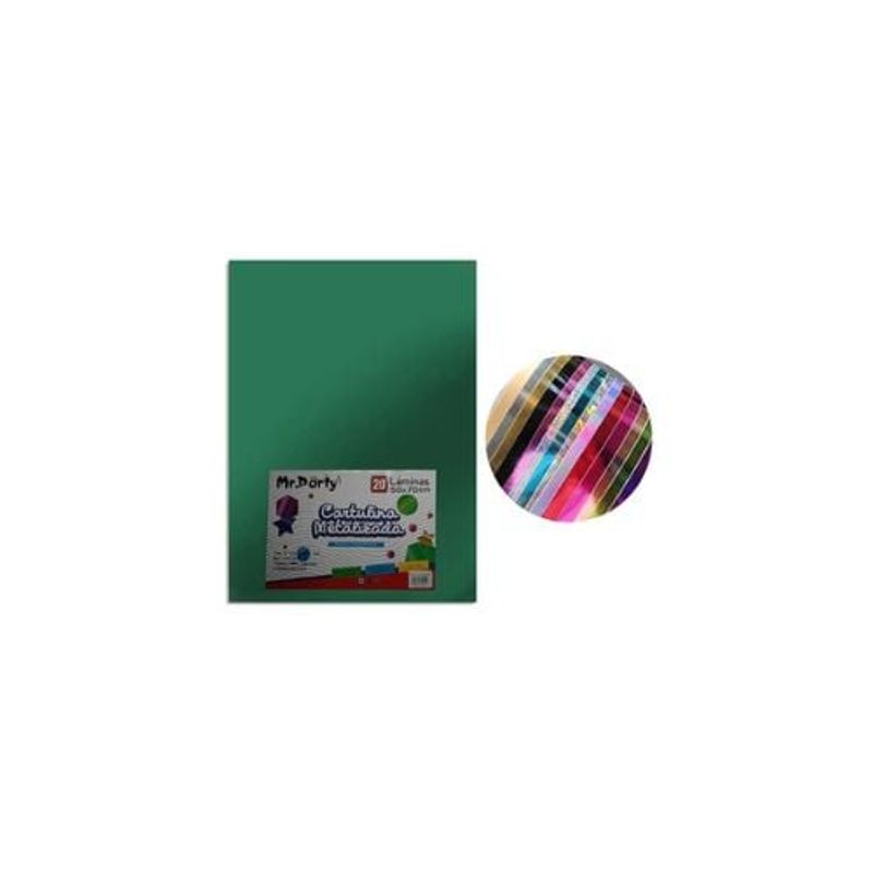 GENERICO - Cartulina Metalizada Verde Oscuro 50x70cm 20pcs