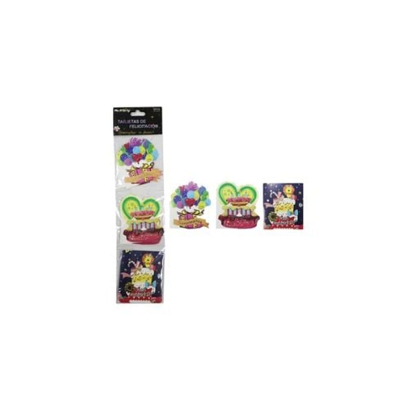 GENERICO - Tarjeta De Feliz Cumpleaños 9pcs Diseño Aleatorio
