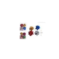 GENERICO - Lazos Estrella Para Regalo Colores Surtidos 7cm 4pcs