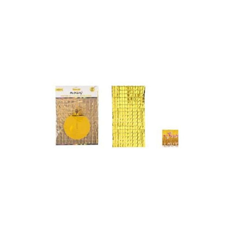 GENERICO - Cortinas Metalicas Dorado Cuadrado 1x2m