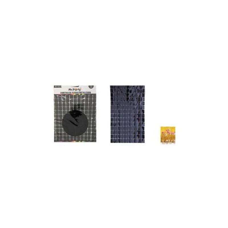 GENERICO - Cortinas Metalicas Negro Cuadrado 1x2m