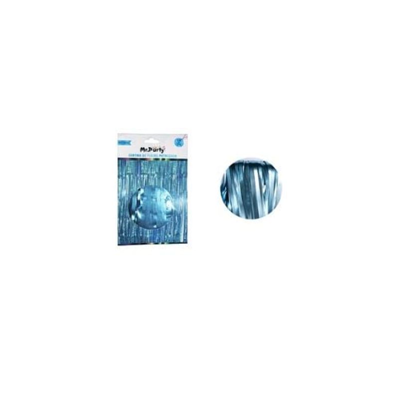 GENERICO - Cortinas Flecos Celeste Metalico Mate 1x2m
