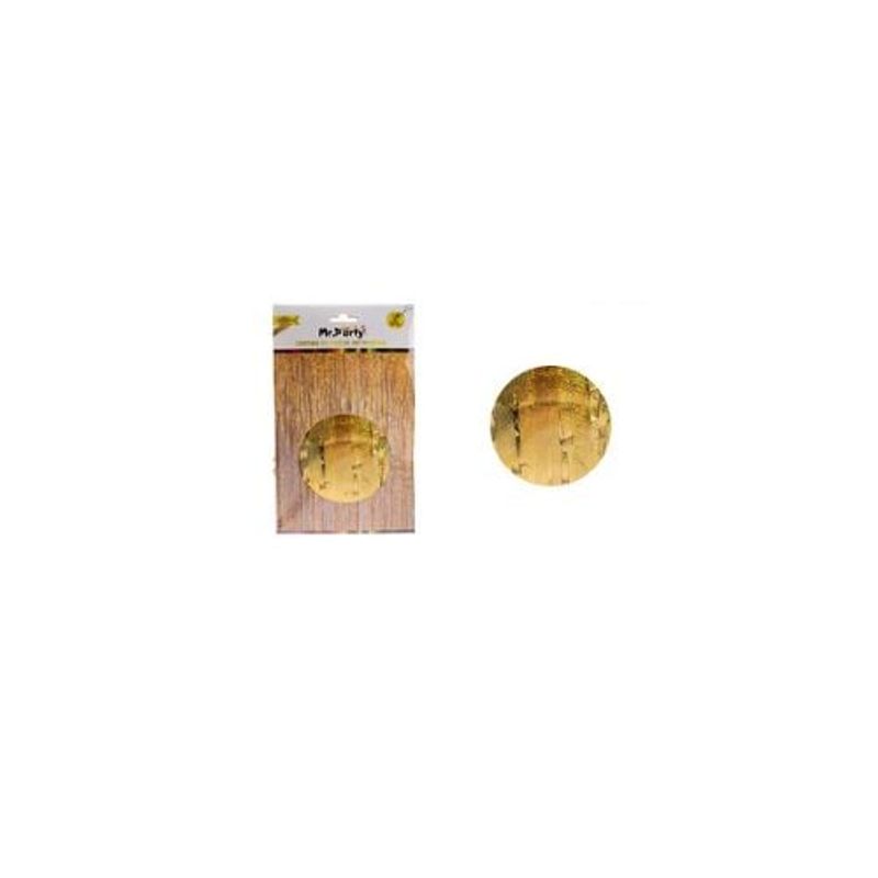 GENERICO - Cortinas Metalicas Dorado Holográfico 1x2m