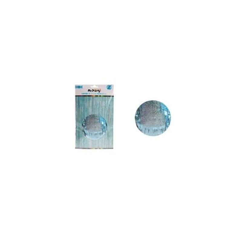 GENERICO - Cortinas Metalicas Celeste Holográfico 1x2m