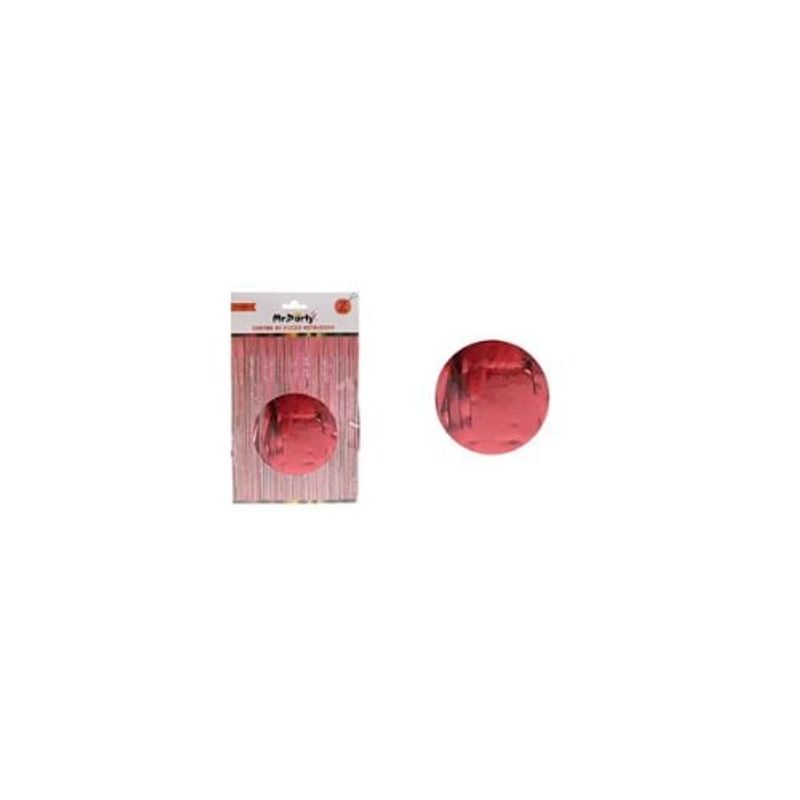GENERICO - Cortinas Metalicas Rojo Holográfico 1x2m