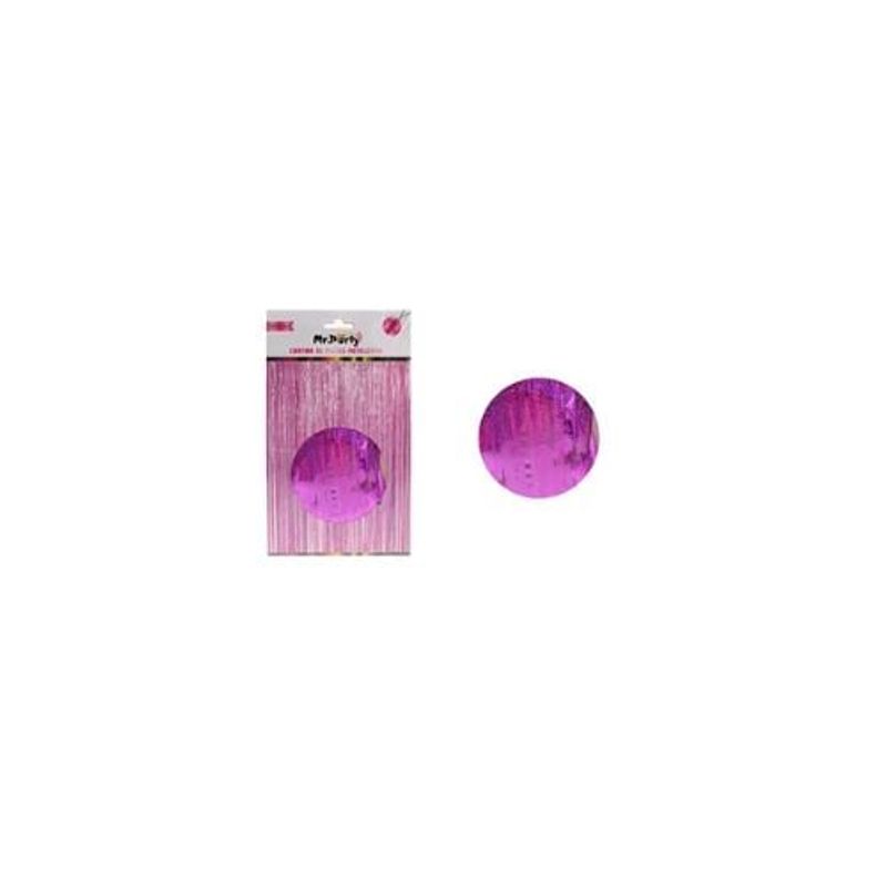 GENERICO - Cortinas Metalicas Fucsia Holográfico 1x2m