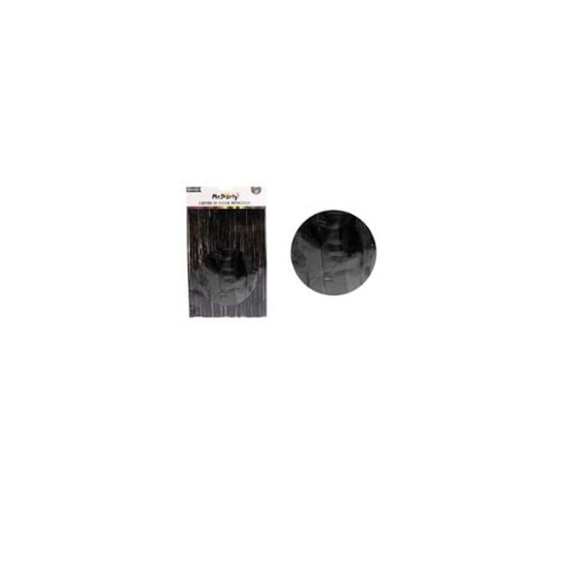 GENERICO - Cortinas Flecos Negro Pastel 1x2m