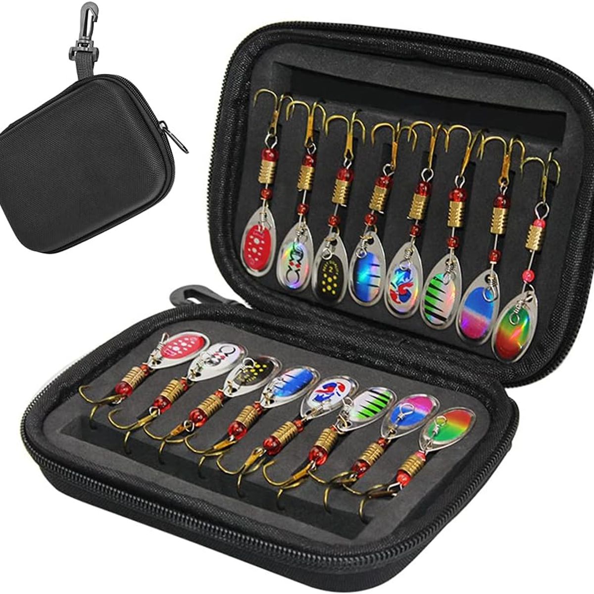 KUANGYE - Juego De 16 Cucharas De Pesca Señuelos De Metal Mar Y Rio