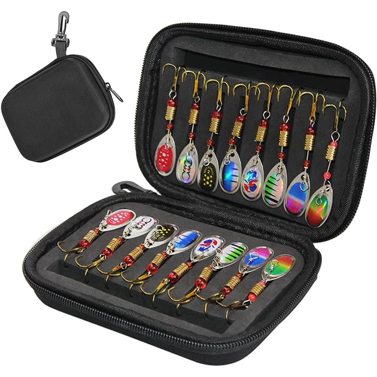 KUANGYE - Juego De 16 Cucharas De Pesca Señuelos De Metal Mar Y Rio