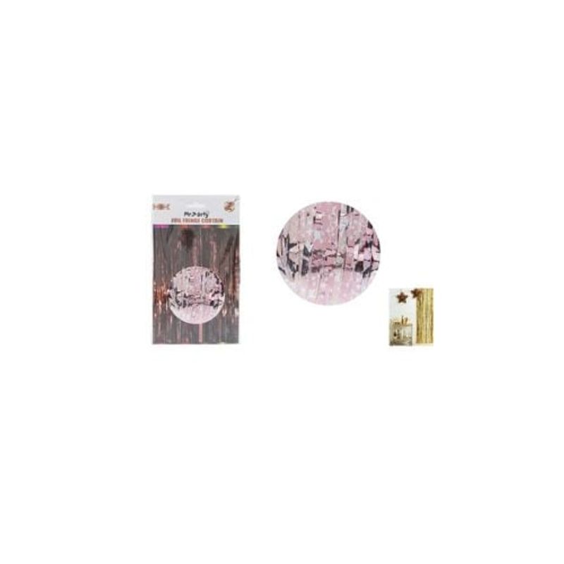 GENERICO - Cortinas Metalicas Dorada Rosa Estrella 1x2m