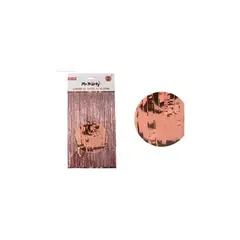 GENERICO - Cortina Flecos Color Rosa Dorado Metalico 1x3m