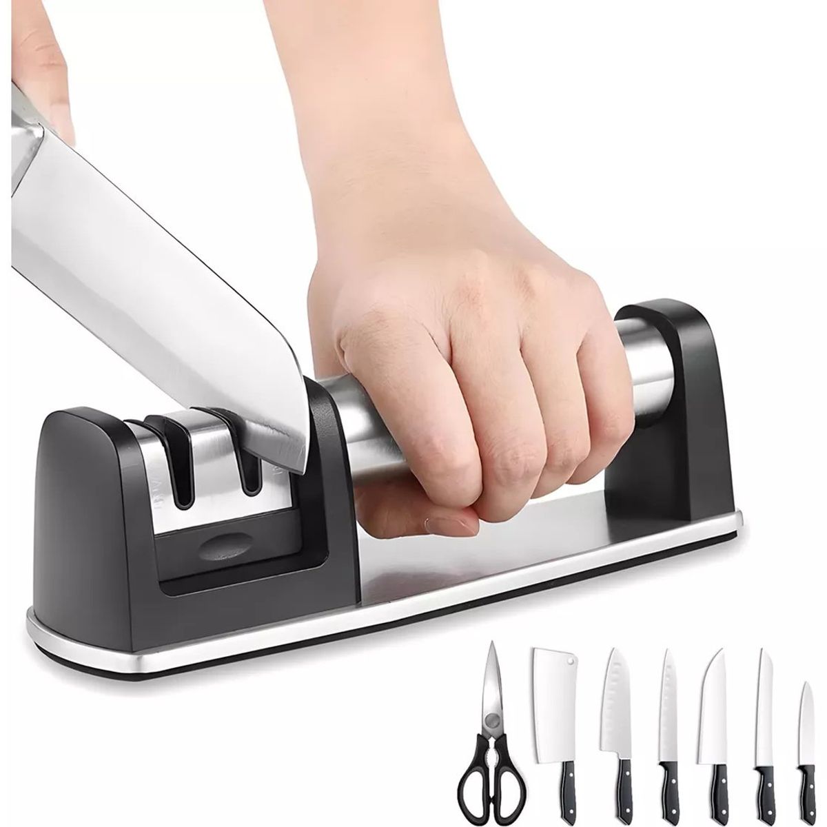 KUANGYE - Afilador De Cuchillos 2 Etapas Cocina Profesional