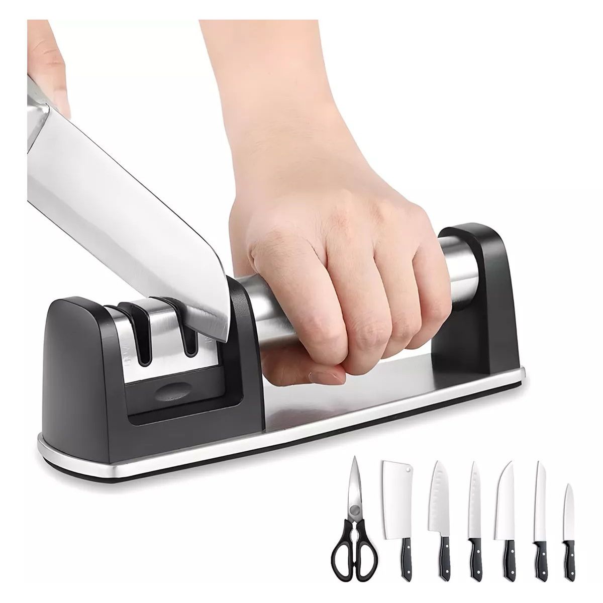 KUANGYE - Afilador De Cuchillos 2 Etapas Cocina Profesional