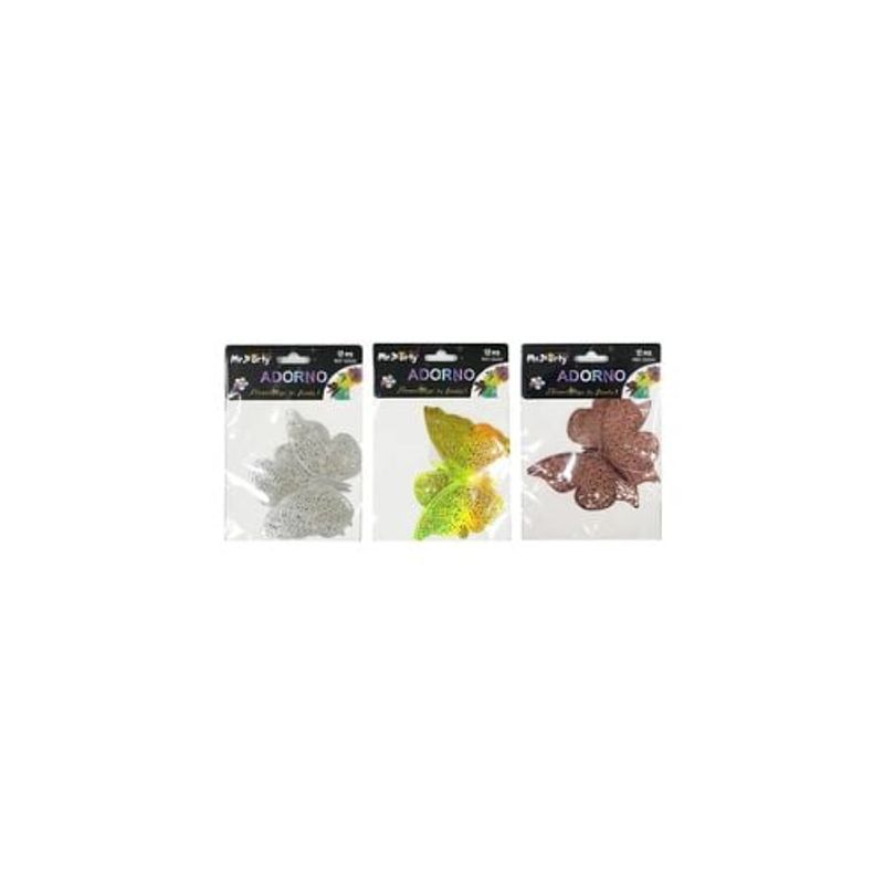 GENERICO - Adorno Decorativo Mariposa Color Aleatorio 12pcs