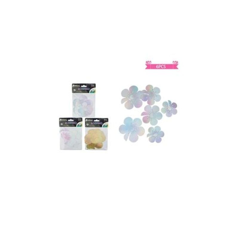 GENERICO - Adornos Decorativos Flores Color Aleatorio 6pcs