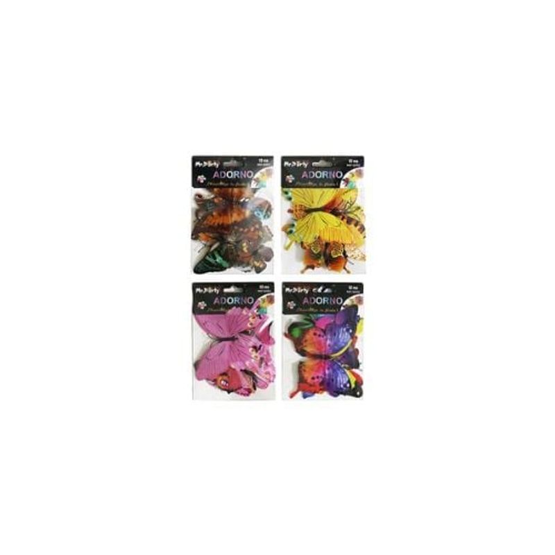 GENERICO - Adorno Decorativo Mariposa Color Aleatorio 12pcs