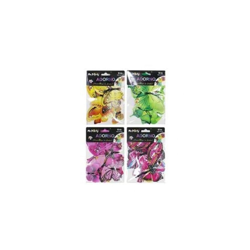 GENERICO - Adorno Decorativo Mariposa Color Aleatorio 12pcs