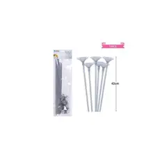 GENERICO - Varillas Para Globos Color Plateado 42cm 12pcs