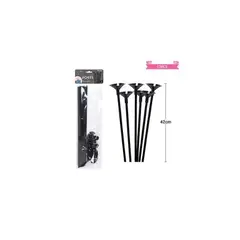 GENERICO - Varillas Para Globos Color Negro 42cm 12pcs