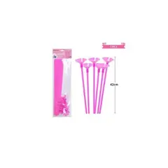 GENERICO - Varillas Para Globos Color Rosa 42cm 12pcs