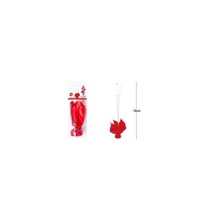 GENERICO - Soporte Para Globos Rojo Con Varillas 70cm