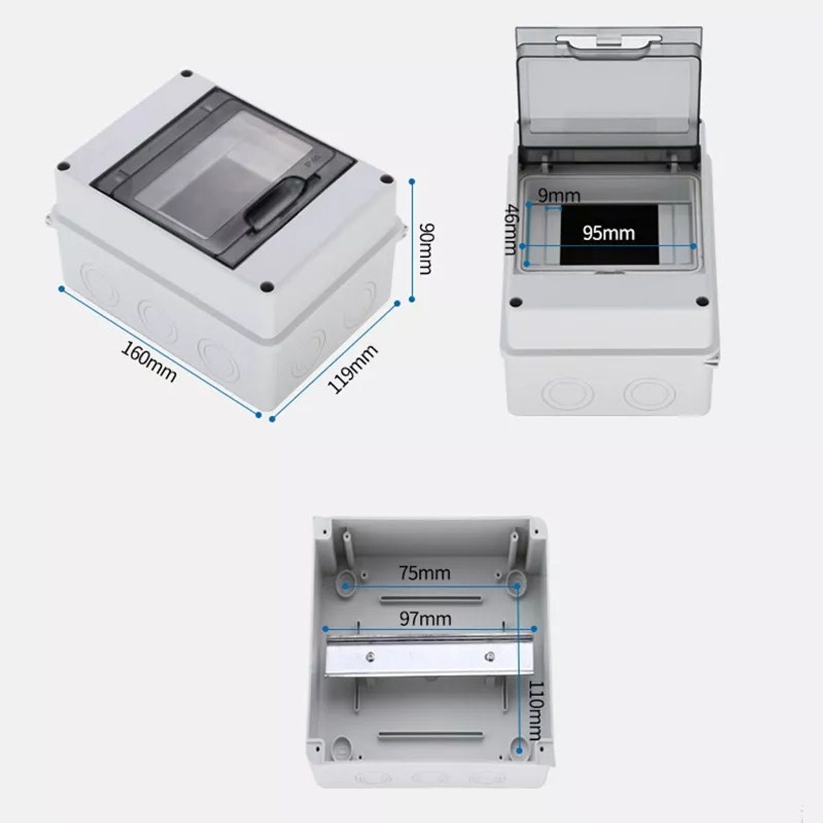 KUANGYE - Tablero Exterior Sobrepuesto 5 Circuitos Ip65 Estanco