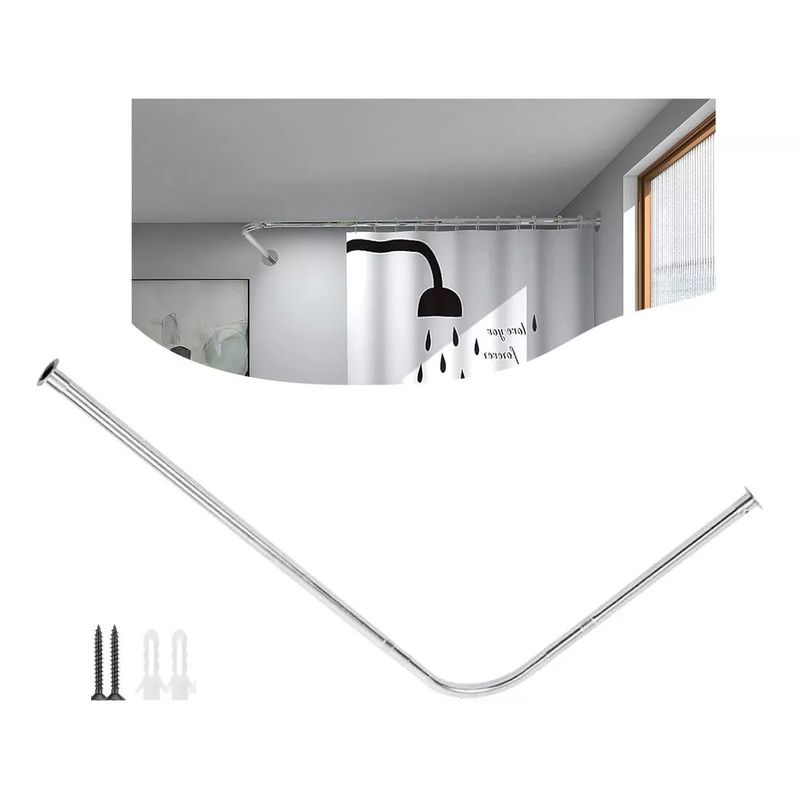 KUANGYE - Barra Extensible Cortina Ducha Acero Inoxidable 100-160cm