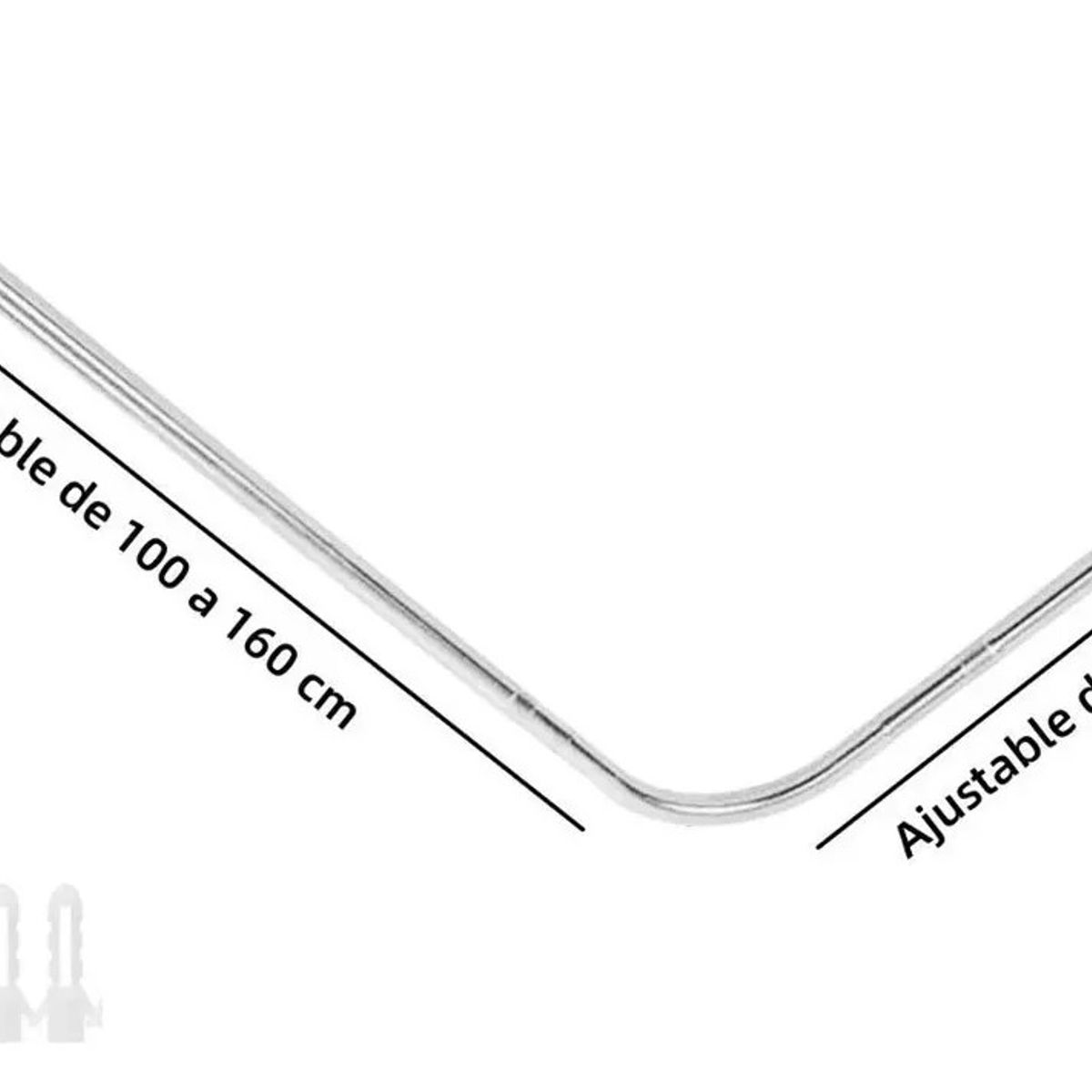 KUANGYE - Barra Extensible Cortina Ducha Acero Inoxidable 100-160cm