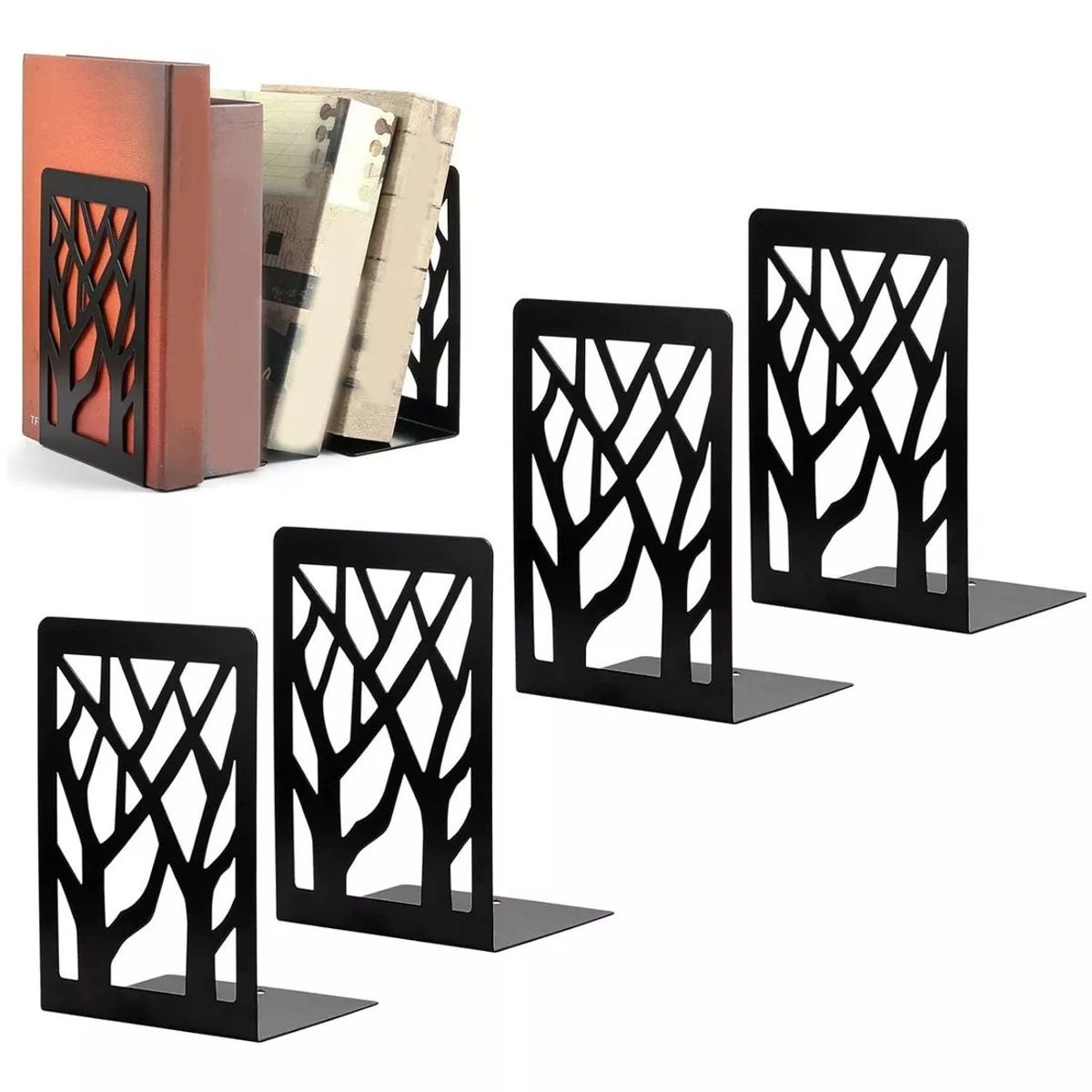 KUANGYE - Soporte Para Sujetalibros 2 Pares De Soportes Para Libros